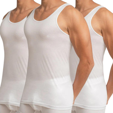 Cottonil set of 3 Mercerise Under Shirt Sleeveless O Neck - White